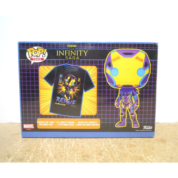 Funko POP! Tees The Infinity Saga Rescue Ironman M Tee & Bobblehead Figure NEW - Picture 2 of 4